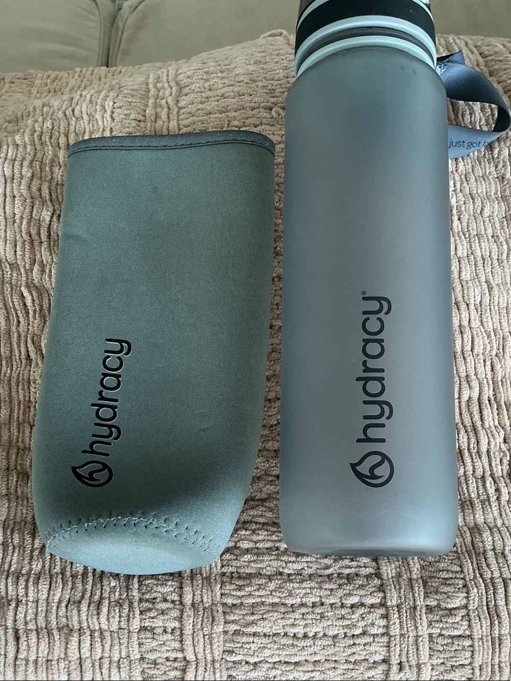 Gray Water Bottle with Neoprene Sleeve by hydrant